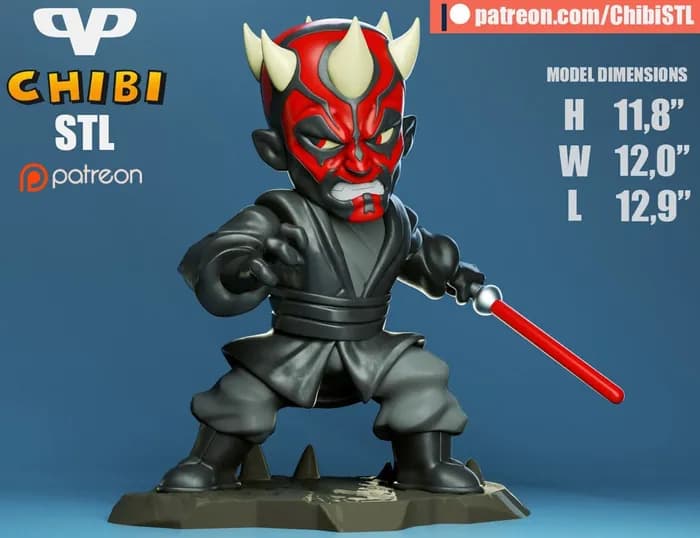 STL - 3dxm darth maul chibi