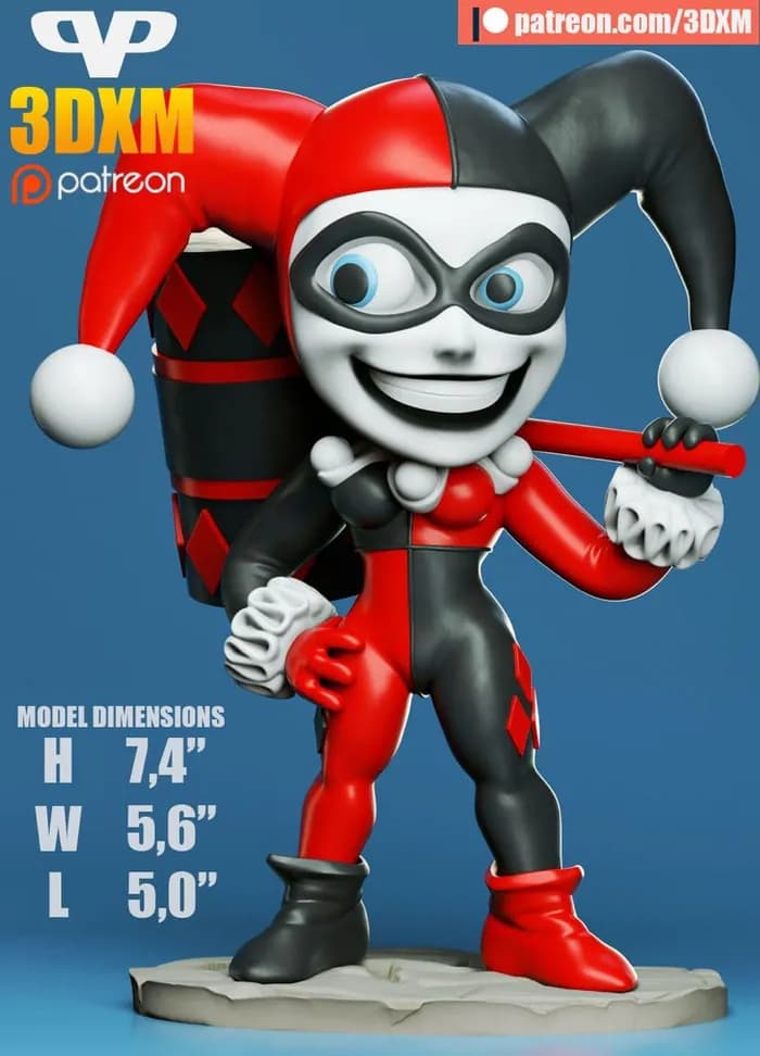 STL - 3dxm harley quinn chibi