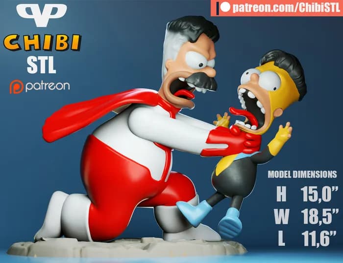STL - 3dxm homini man chibi
