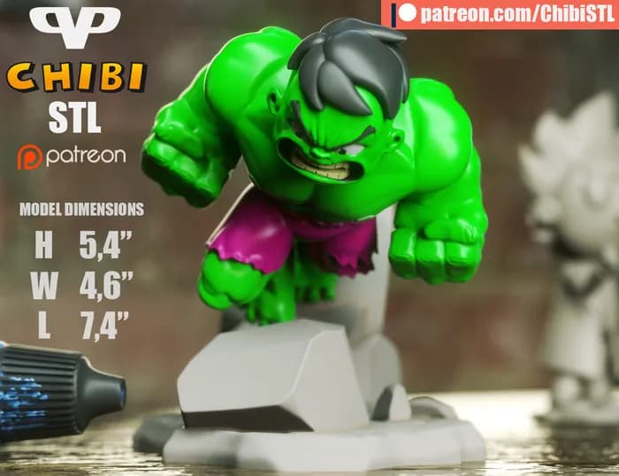 STL - 3dxm hulk chibi x