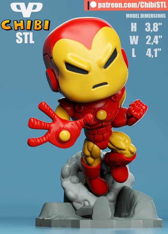 STL - 3dxm iron man chibi