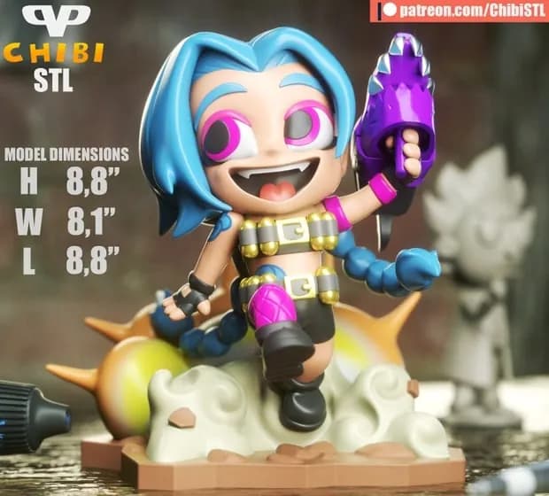 STL - 3dxm jinx chibi