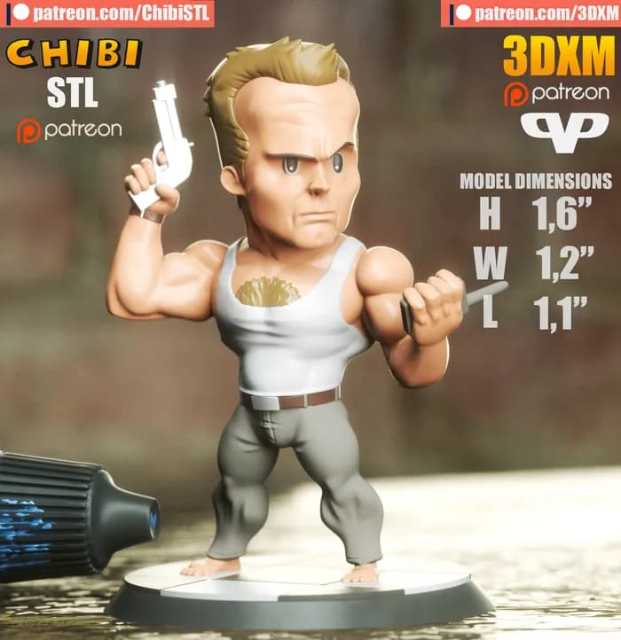 STL - 3dxm john mcclane chibi