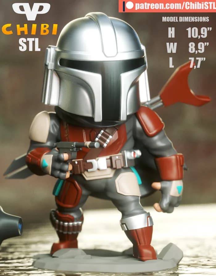 STL - 3dxm mandalorian chibi