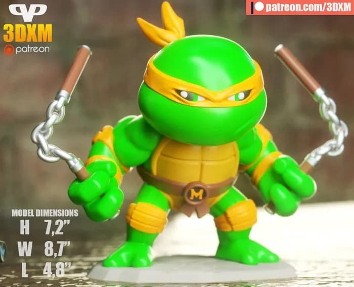 STL - 3dxm michelangelo chibi