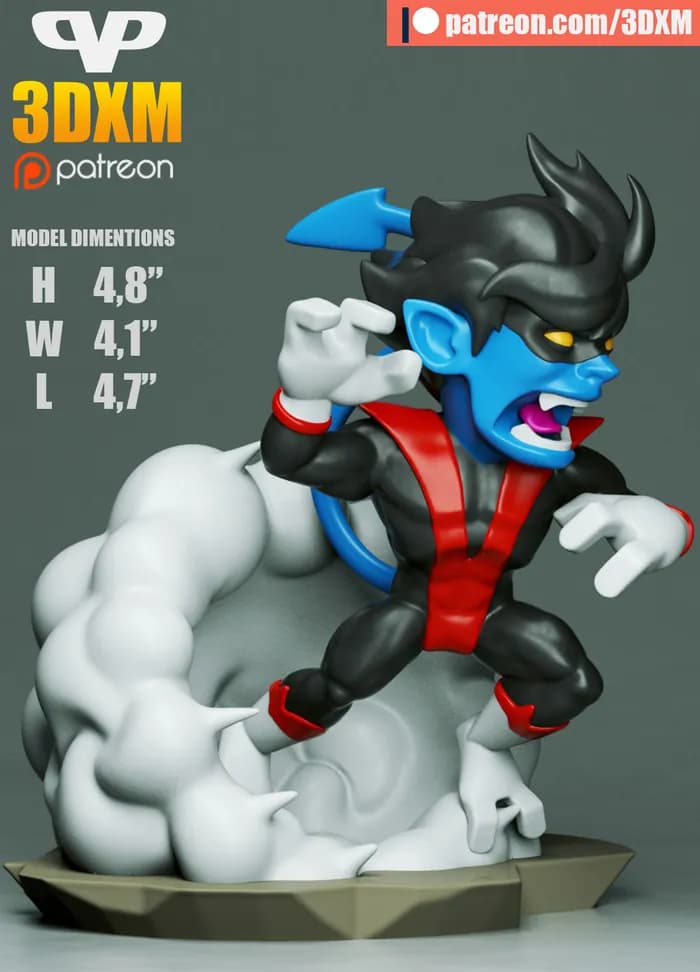 STL - 3dxm nightcrawler chibi