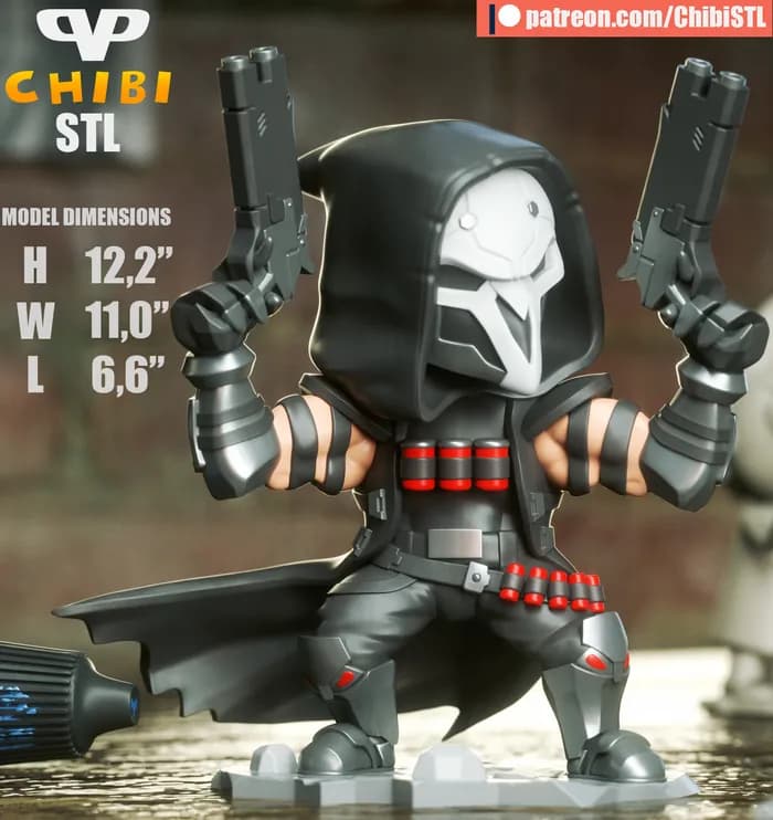 STL - 3dxm overwatch reaper chibi