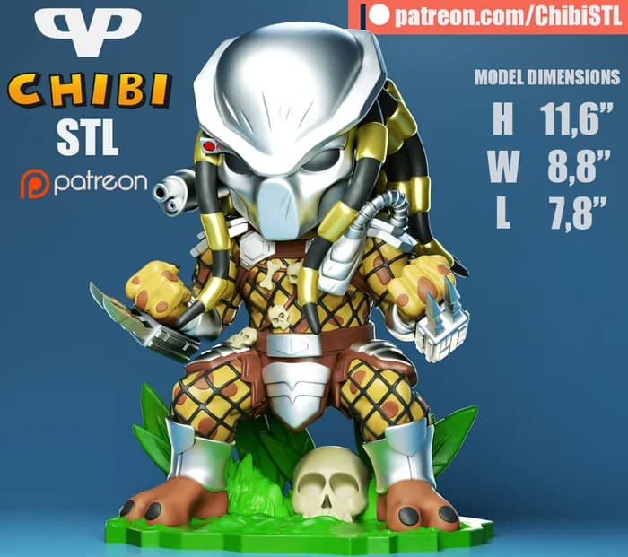 STL - 3dxm predator chibi