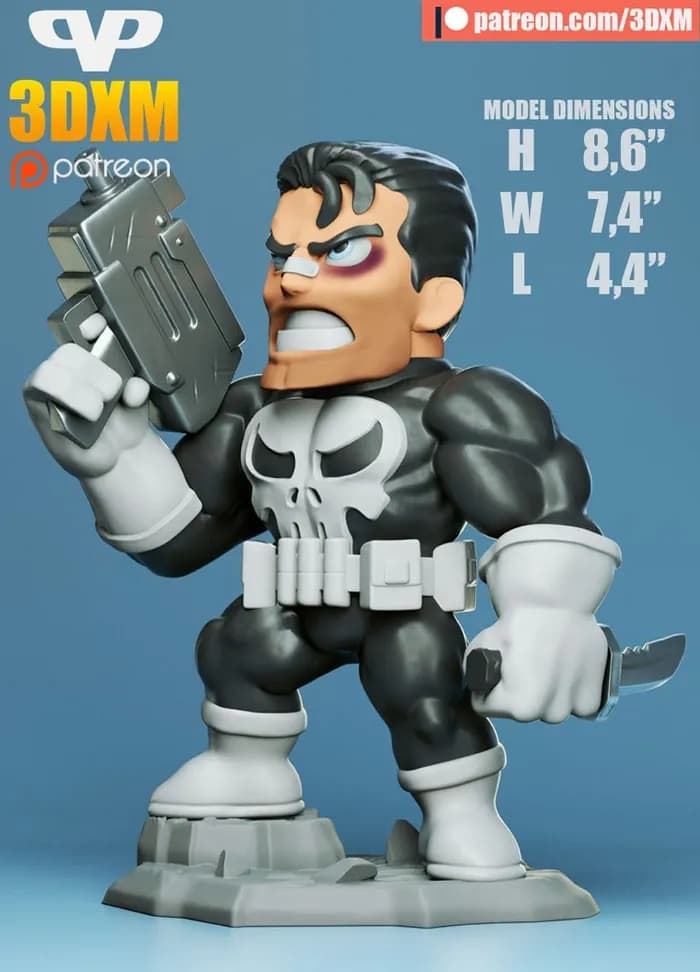 STL - 3dxm punisher chibi