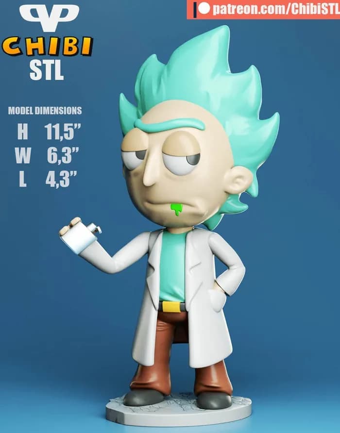 STL - 3dxm rick chibi