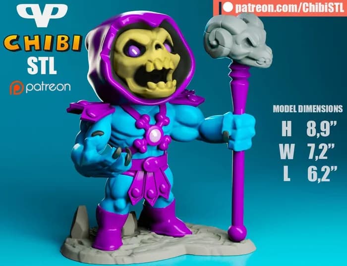 STL - 3dxm skeletor chibi