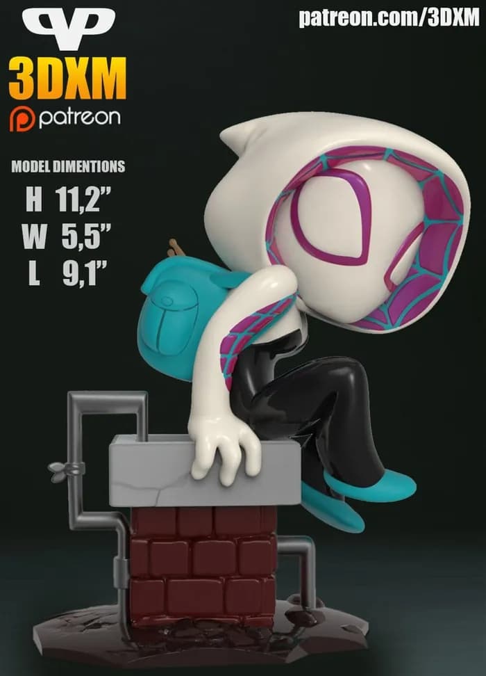 STL - 3dxm spider gwen chibi