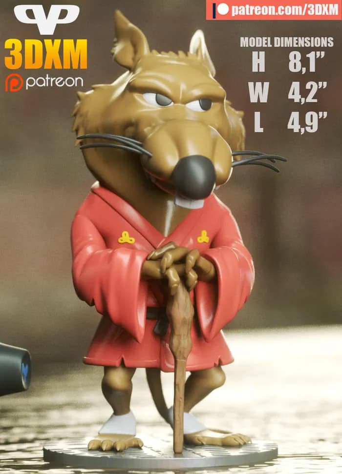 STL - 3dxm splinter chibi