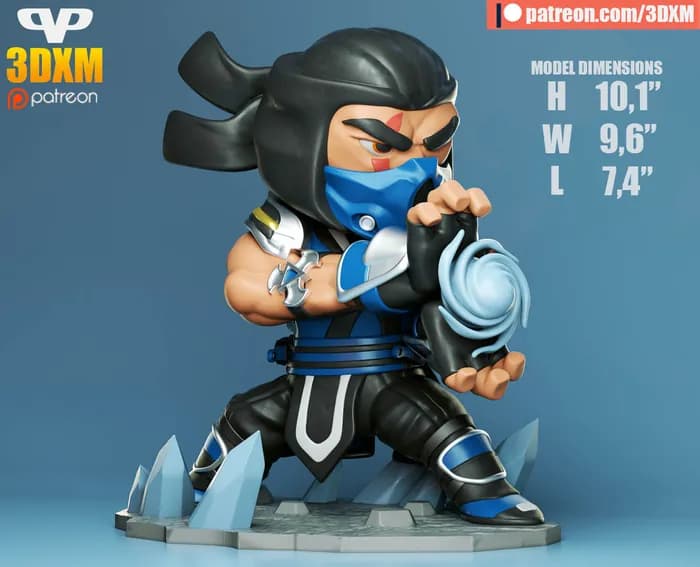 STL - 3dxm sub zero chibi