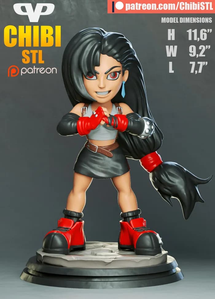 STL - 3dxm tifa chibi