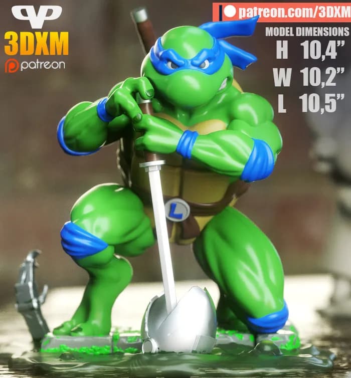 STL - 3dxm tmnt leonardo