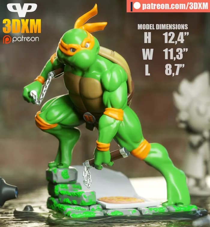 STL - 3dxm tmnt michelangelo