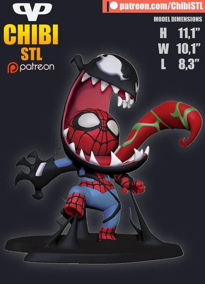 STL - 3dxm venom take over chibi