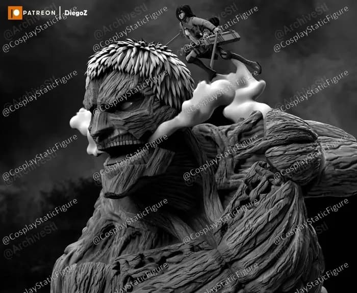 STL - armored titan and mikasa