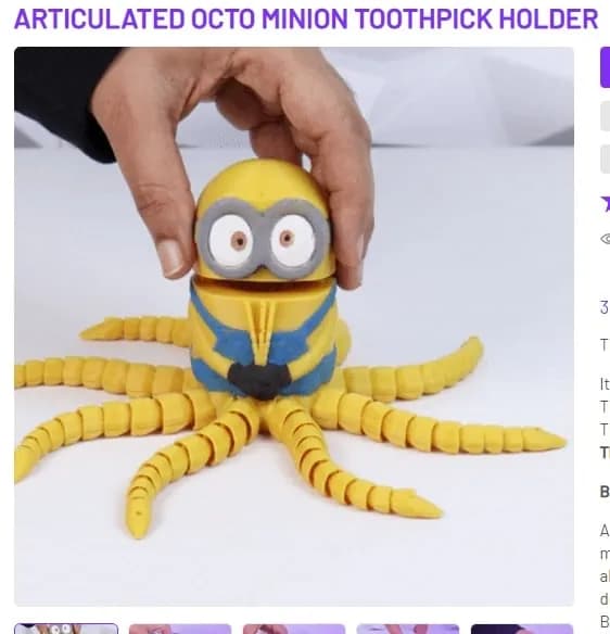 STL - articulated octo minion