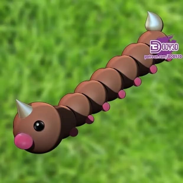 STL - articulated weedle body3d