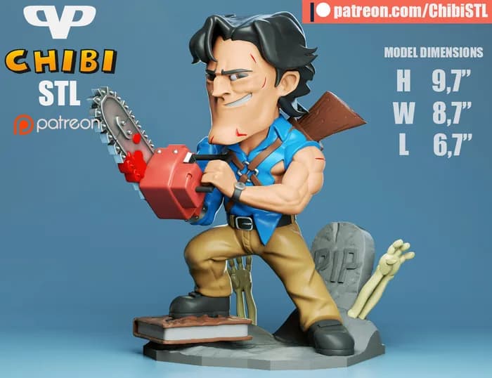 STL - ash evil dead chibi