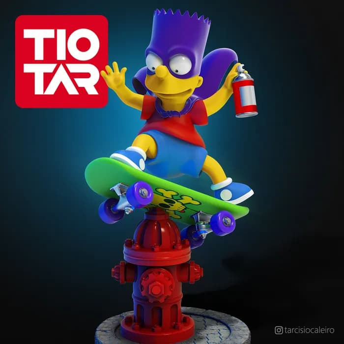 STL - bart simpson skate simpsons