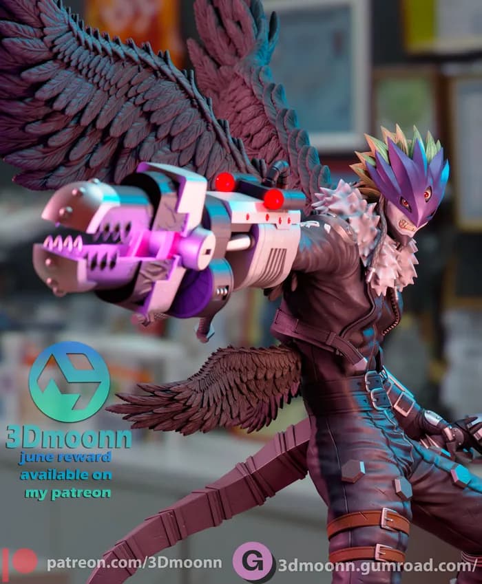 STL - beelzemon digimon tamers 3dmoonn render 4