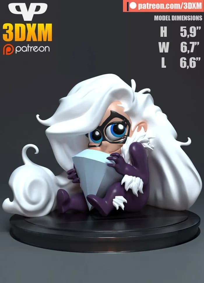 STL - black cat chibi