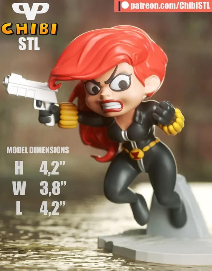 STL - black widow chibi