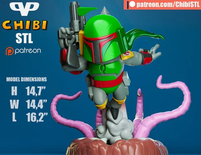 STL - boba fett chibi
