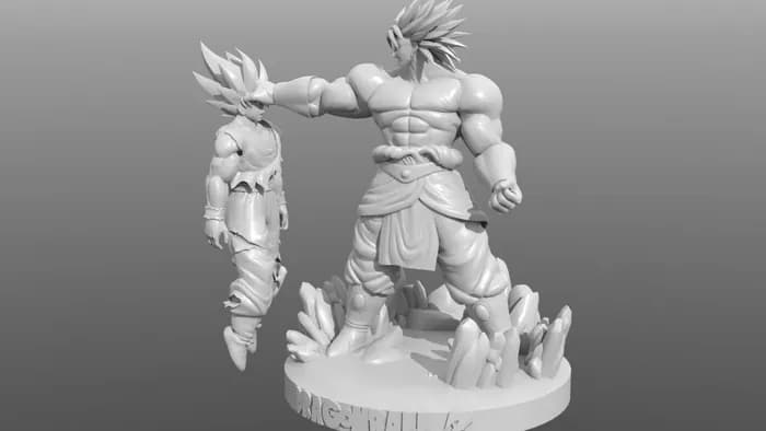 STL - broly vs goku cgtrader render 2
