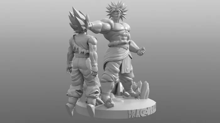 STL - broly vs goku cgtrader render 3