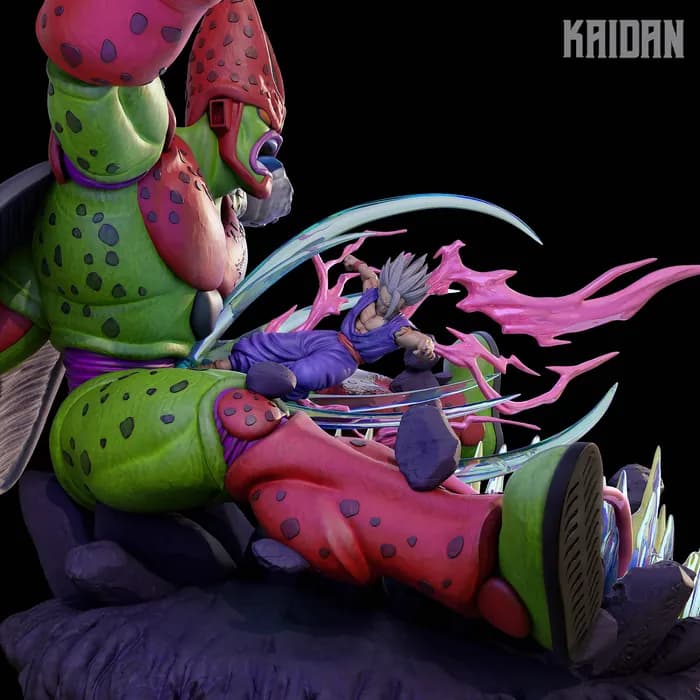 STL - cell max vs gohan beast render 3