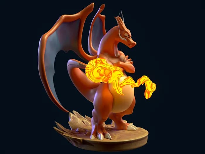 STL - charizard pokemon humanoid render 3