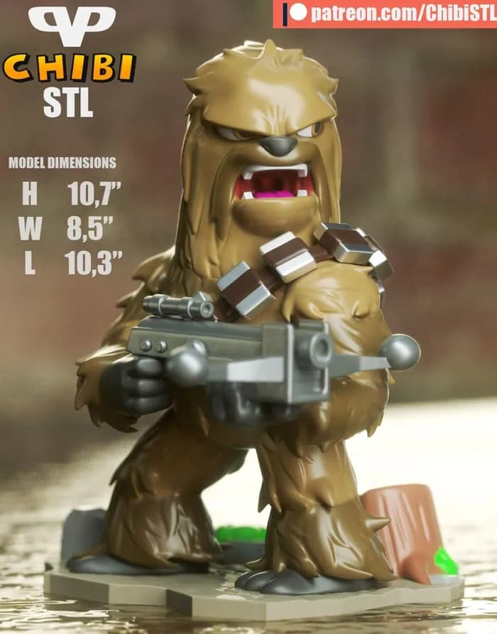 STL - chewbacca chibi
