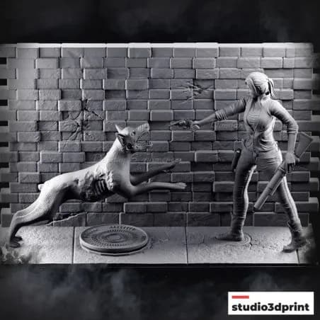 STL - claire redfield resident evil diorama