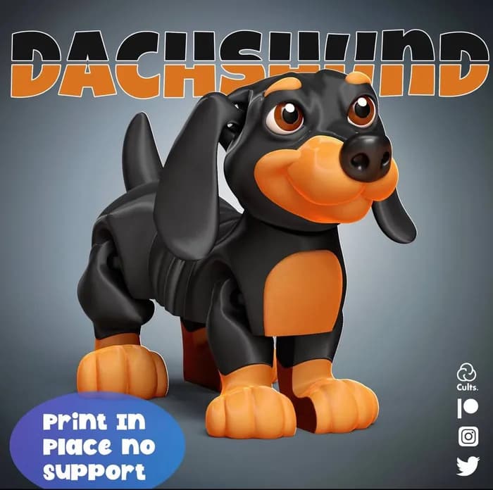 STL - dachshund flexible