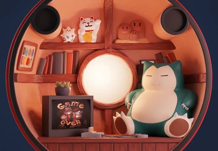 STL - diorama pokebola pokemon render 2