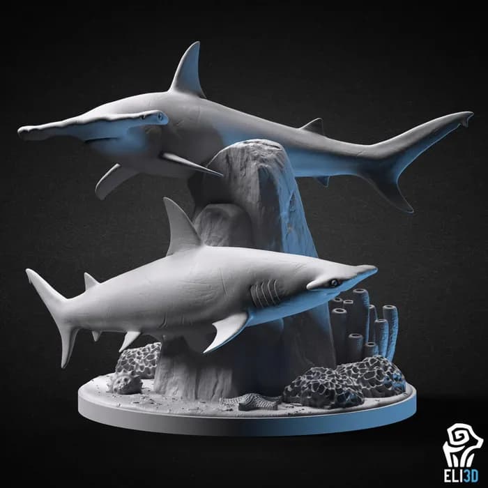 STL - diorama tiburon martillo