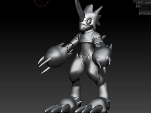 STL - flamedramon digimon render 2