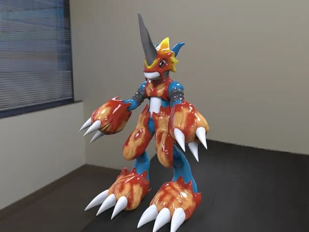 STL - flamedramon digimon render 5