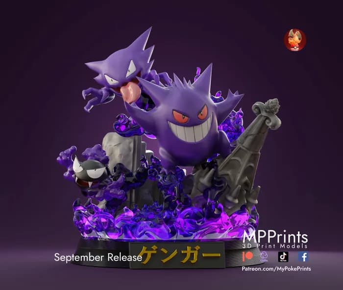 STL - gengar evolution statue
