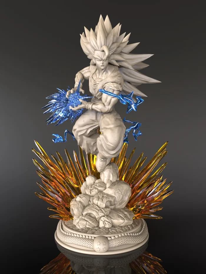 STL - goku ssj3 cfd by nacho washed render 2