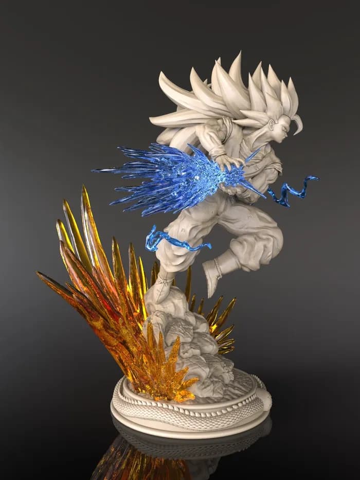STL - goku ssj3 cfd by nacho washed render 4