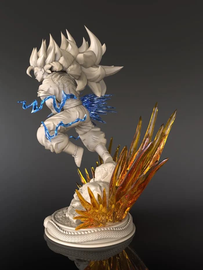 STL - goku ssj3 cfd by nacho washed render 5