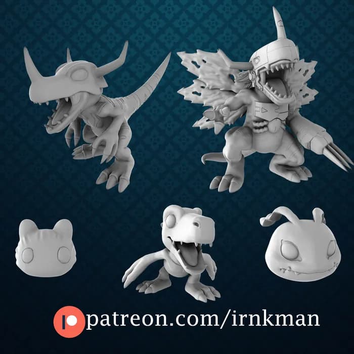 STL - greymon evolution line irnkman digimon