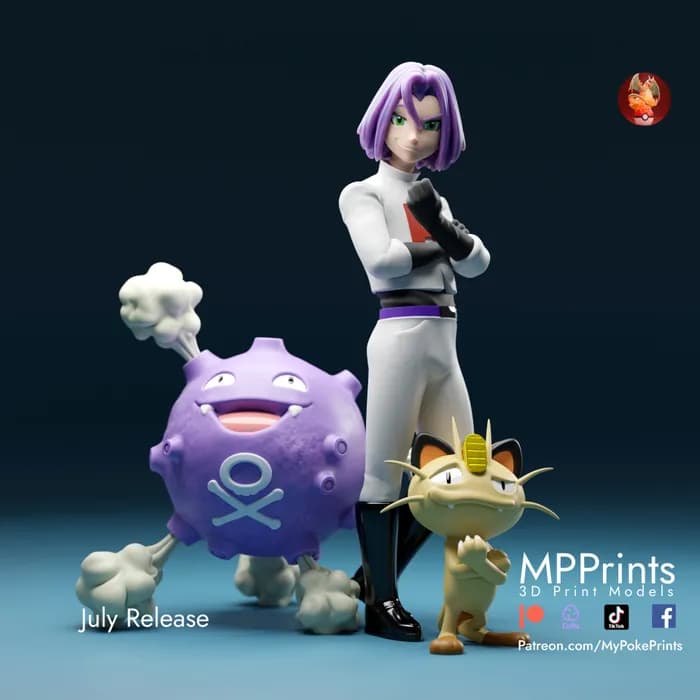 STL - james, koffing, meowth - pokemon