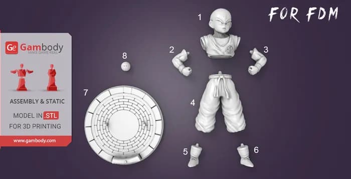 STL - krillin gambody render 3