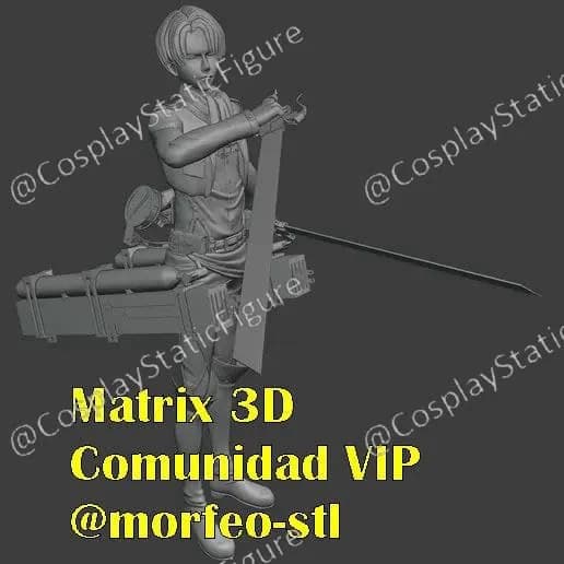 STL - levi ackerman no kyojin attack on titan